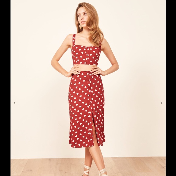 Reformation Dresses & Skirts - Reformation Grazia Two Piece Hearts Sz 2